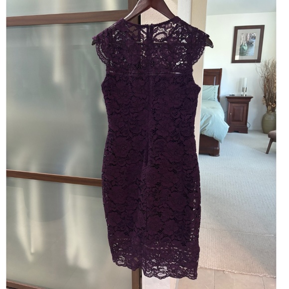 RALPH LAUREN Lace Overlay Sheath Dress - Purple Size 4 - Picture 5 of 12